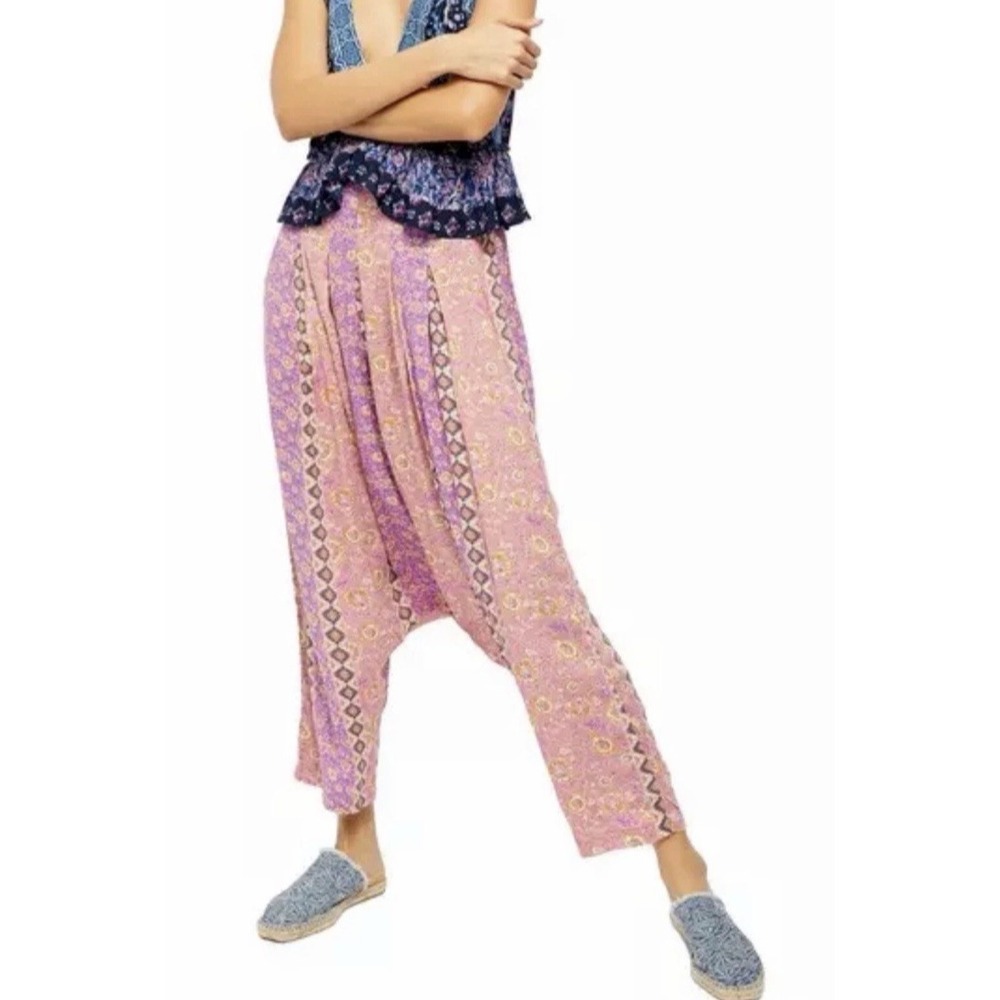Free People Haley Harem Lounge Pants Size XL Boho Casual Artsy Floral